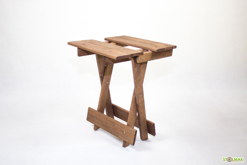 Wooden folding stool